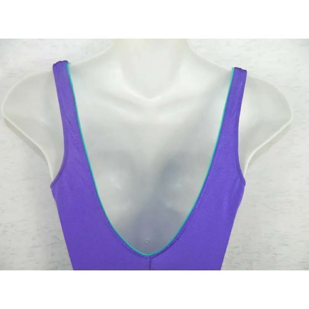 Cole of California Swimwear Purple Vintage One-Piece Pin-Up  1970's‎ Size 12